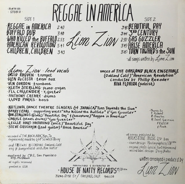 Lion Zion : Reggae In America (LP, Album)