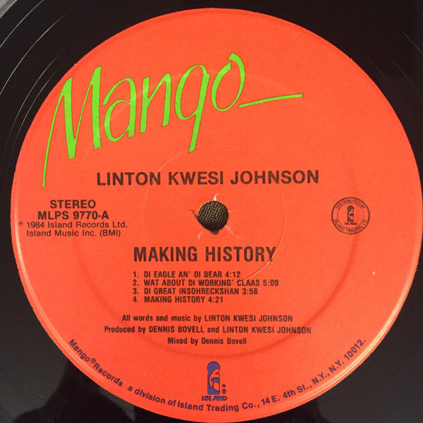 Linton Kwesi Johnson : Making History (LP, Album, Hau)