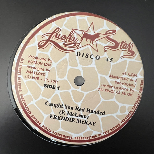 Freddie McKay : Caught You Red Handed / Jah Love I (12", RE, Bla)