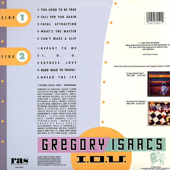 Gregory Isaacs : I.O.U. (LP, Album)