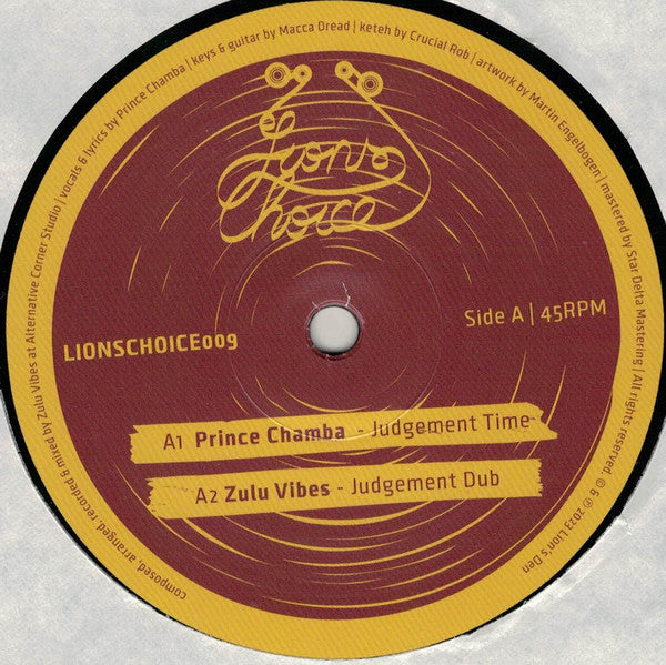 Prince Chamba meets Zulu Vibes : Judgement Time / Conscious Way (12")