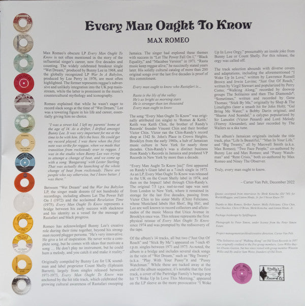 Max Romeo : Every Man Ought To Know (LP, Album, RSD, RE)