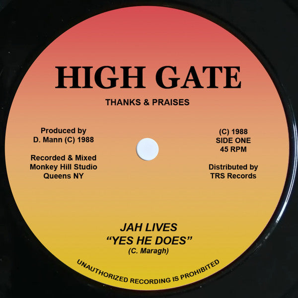 Thanks & Praises : Jah Lives "Yes He Does" (7")