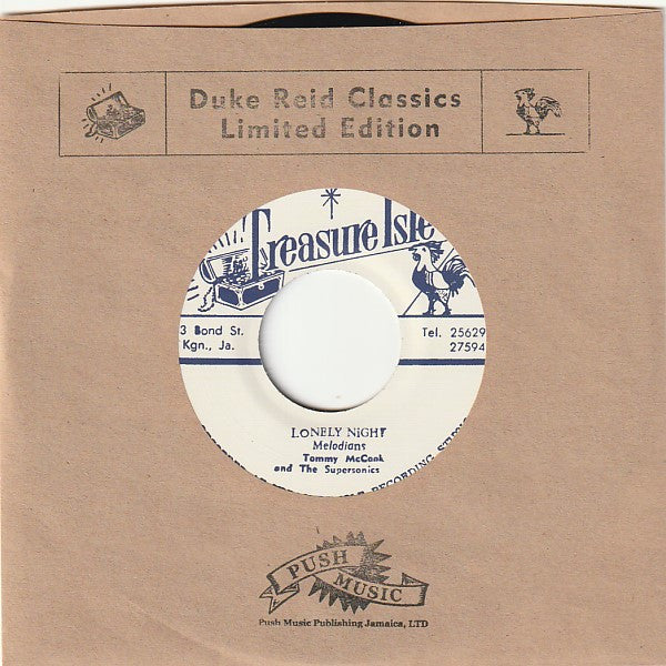 The Melodians With Tommy McCook & The Supersonics : Lonely Night / Hey Girl (7", Ltd, RE, RM)