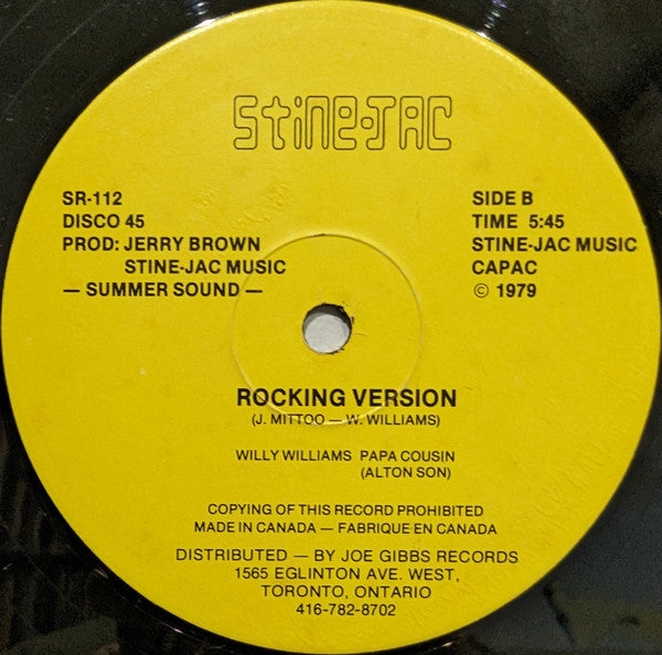 Willie Williams*, Jackie Mittoo, Papa Cousin (Alton Son)* : Rocking Universally  (12", Single)
