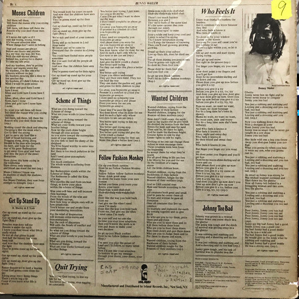 Bunny Wailer : Protest (LP, Album)