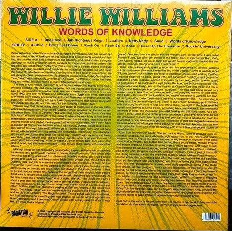 Willie Williams* : Words Of Knowledge (LP, Comp)