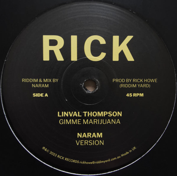 Linval Thompson / Sister Carol : Gimme Marijuana / Ganja Bonanza (12", Ltd)