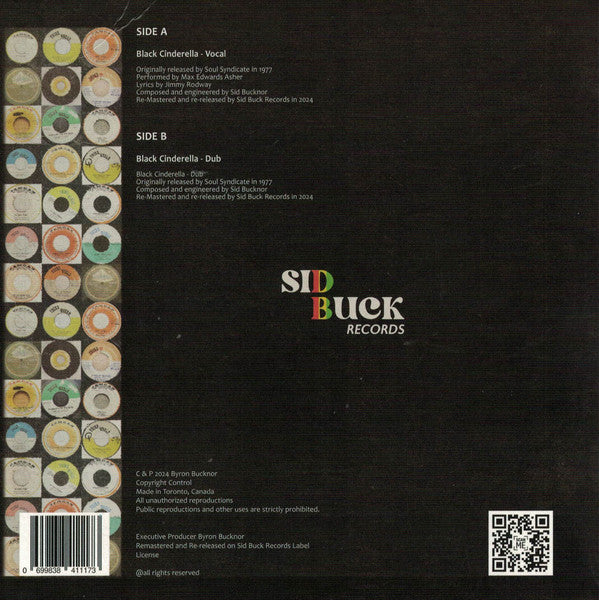 Max Asher : Black Cinderella  (7", Single, RE, RM)