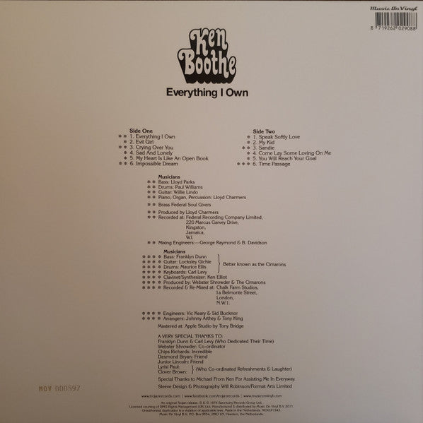 Buy Ken Boothe : Everything I Own (LP, Album, Ltd, Num, RE
