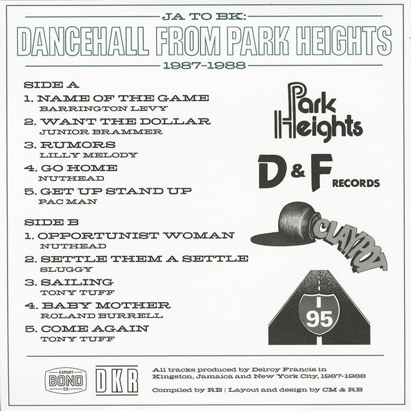 Various : JA to BK: Dancehall From Park Heights 1987-1988 (LP, Comp)