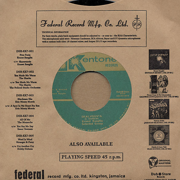 Ernest Ranglin Selected Group* : Free Form / Skalvouv'a (7", Single)