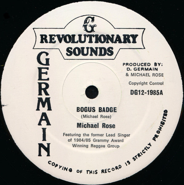 Michael Rose : Bogus Badge (12", Single)