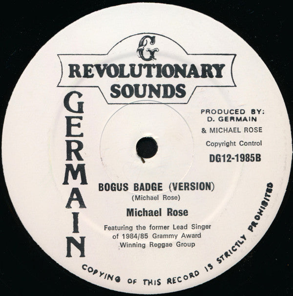 Michael Rose : Bogus Badge (12", Single)