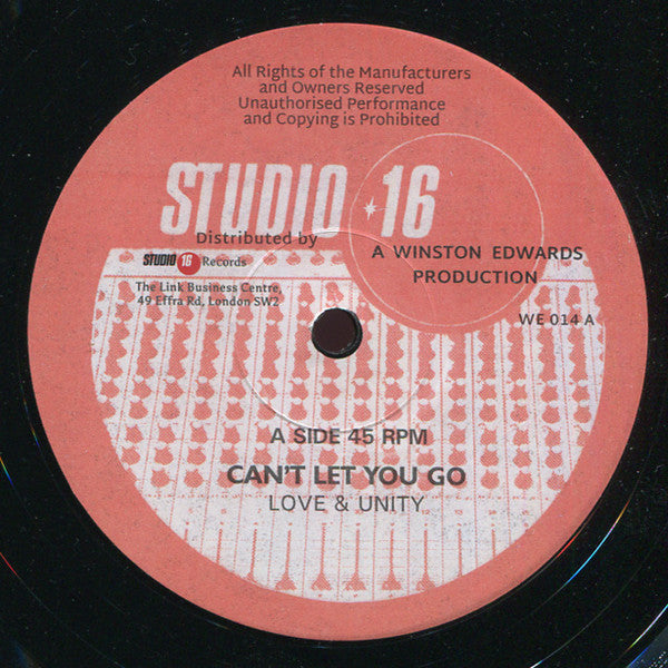 Love & Unity / Natty Locks : Can't Let You Go / Let You Go In Dub (12", RE)