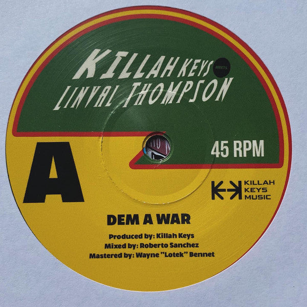 Killah Keys Feat. Linval Thompson : Dem a War (7")