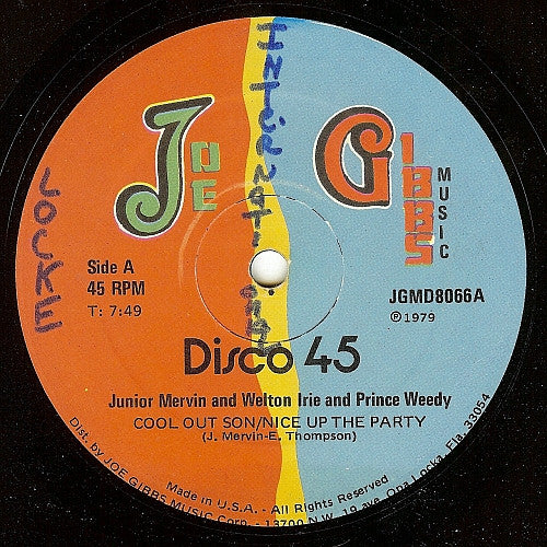 Junior Murvin And Welton Irie And Prince Weedy : Cool Out Son (12")