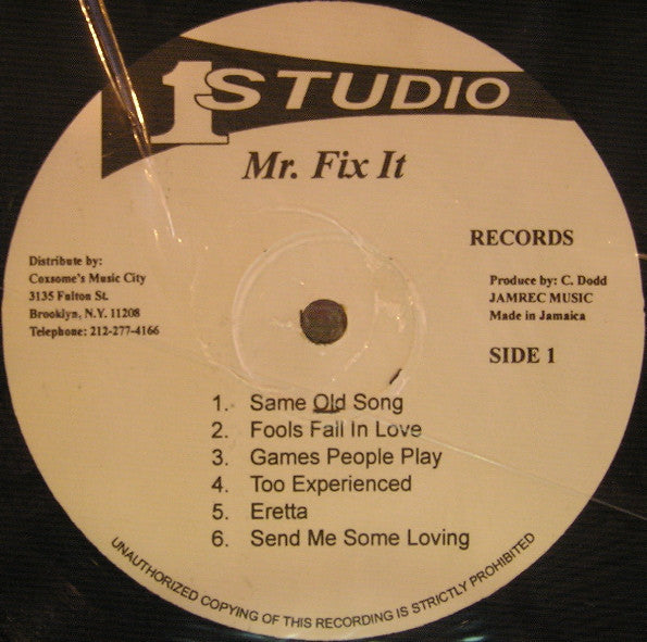 Winston Francis : Mr. Fix It (LP, Album, RP)