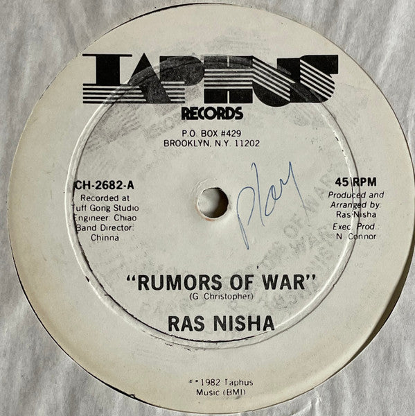 Ras Nisha : Rumors Of War (12")