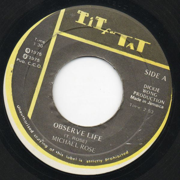 Michael Rose / Skin, Flesh & Bones : Observe Life (7")