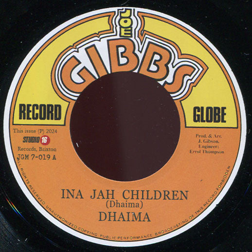 Dhaima : Ina Jah Children (7", RE, RM)