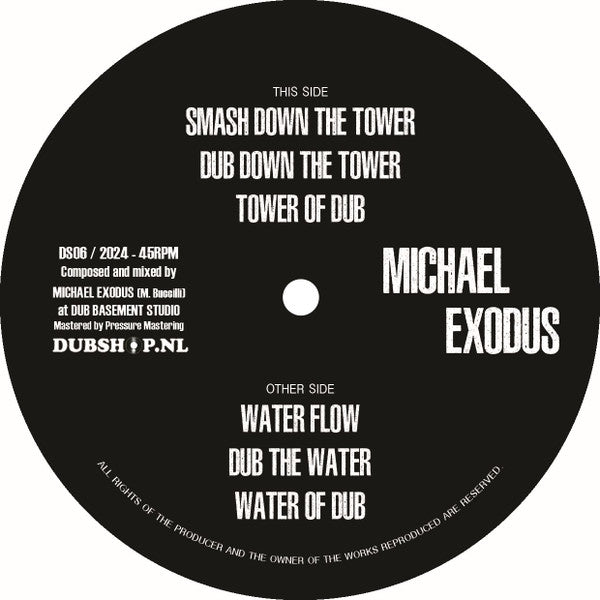 Michael Exodus : Smash Down The Tower / Water Flow (12", Maxi, Ltd, Whi)