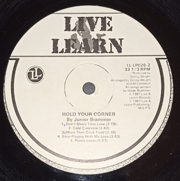 Junior Brammer : Hold Your Corner (LP, Album)