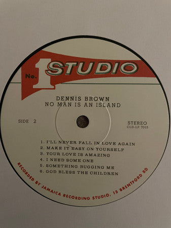 Dennis Brown : No Man Is An Island (LP, Album, RE, RM)