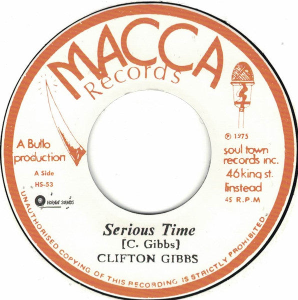 Clifton Gibbs : Serious Time (7", RE)