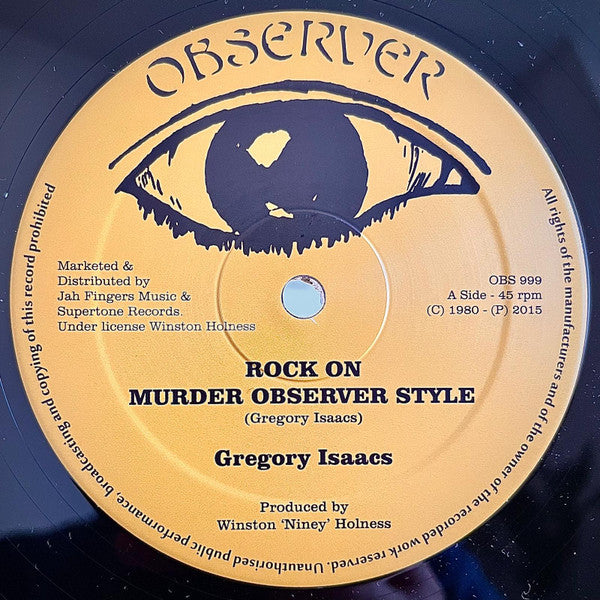 Gregory Isaacs / Dennis Brown & Dillinger : Rock On Murder Observer Style / Jah Is Watching / Hustling (12", RE)