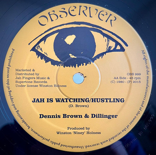 Gregory Isaacs / Dennis Brown & Dillinger : Rock On Murder Observer Style / Jah Is Watching / Hustling (12", RE)