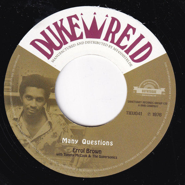 The Jamaicans With Tommy McCook & The Supersonics / Errol Brown (2) : Peace & Love / Many Questions (7", RE)