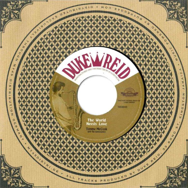 U-Roy with The Jamaicans and Tommy McCook & The Supersonics / Tommy McCook with The Supersonics : Peace & Love / The World Needs Love (7", RE)