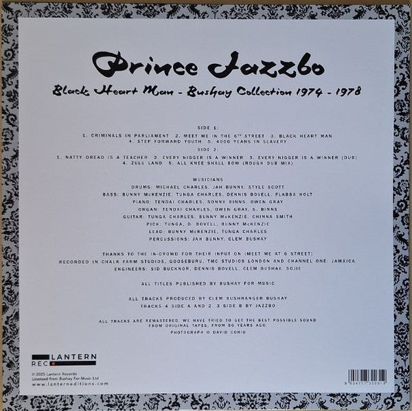 Prince Jazzbo : Black Heart Man - Bushay Collection 1974 - 1978 (LP, RSD, Comp, Ltd)