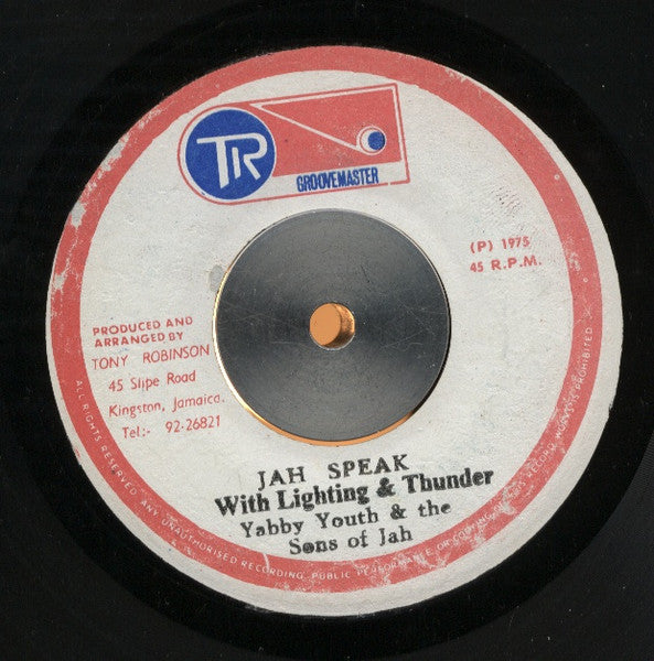 Yabby You & The Sons Of Jah : Jah Speak With Lighting & Thunder (7")