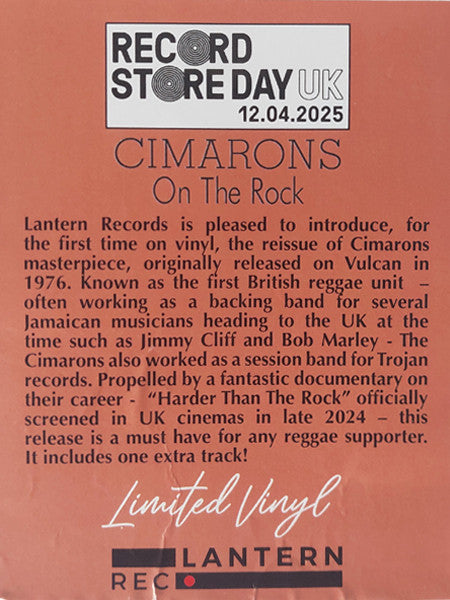 Cimarons* : On The Rock (LP, Album, RSD, RE)
