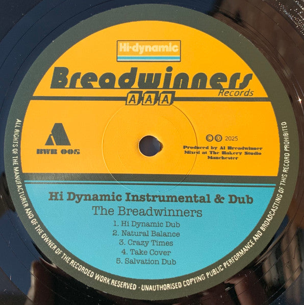 The Breadwinners : Hi Dynamic Instrumental & Dub (LP, Album)