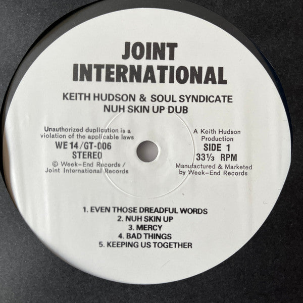 Keith Hudson & The Soul Syndicate : Nuh Skin Up Dub (LP, Album, RE)