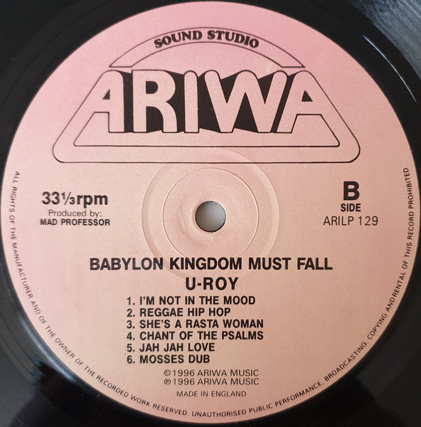U-Roy : Babylon Kingdom Must Fall (LP, Album)