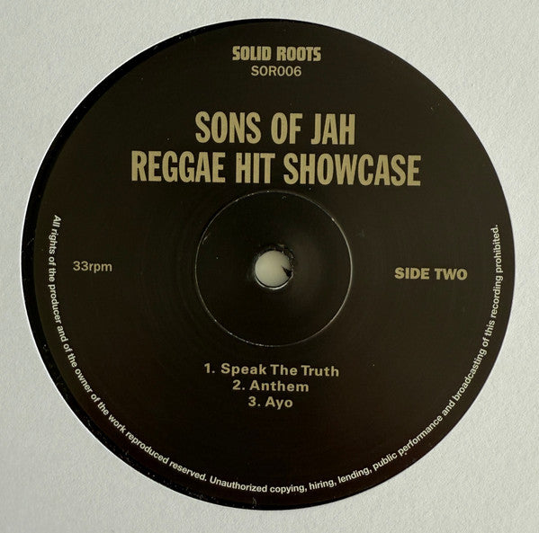 Sons Of Jah : Reggae Hit Showcase (LP, RE)