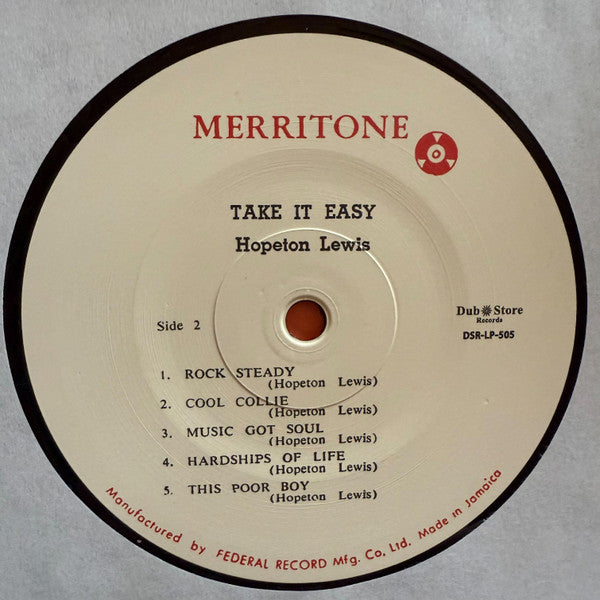 Hopeton Lewis : "Take It Easy" With The "Rock Steady" Beat (LP, Album, RE)