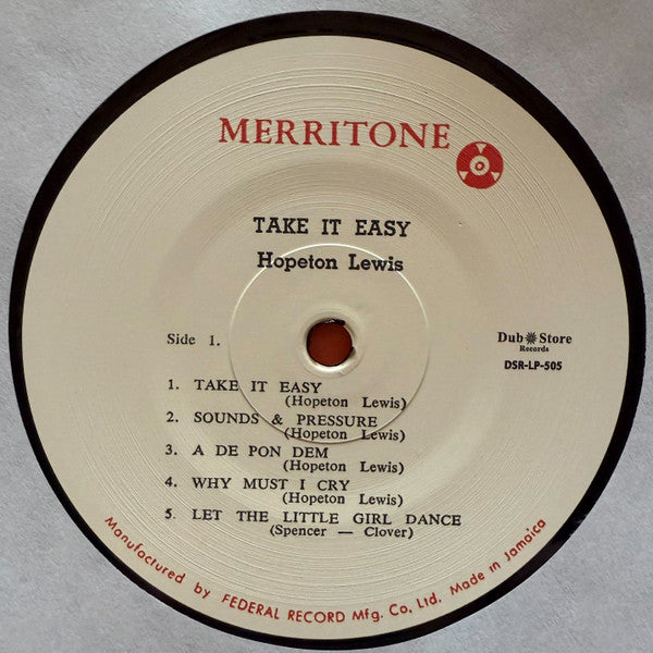 Hopeton Lewis : "Take It Easy" With The "Rock Steady" Beat (LP, Album, RE)