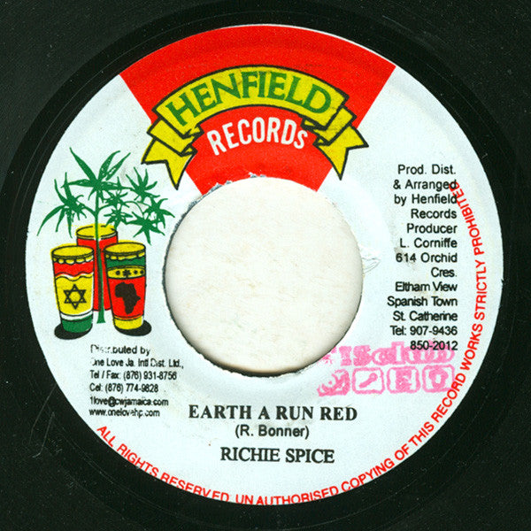 Richie Spice : Earth A Run Red (7")
