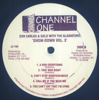 Don Carlos (2) With Gold (2) & The Gladiators : Show-Down Vol. 3 (LP)