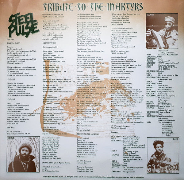 Steel Pulse : Tribute To The Martyrs (LP, Album)