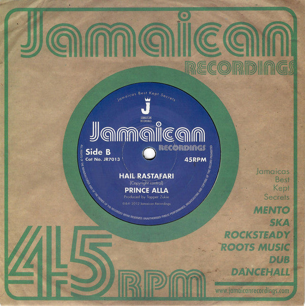 Prince Alla : Royal Throne Room / Hail Rastafari (7", Single)