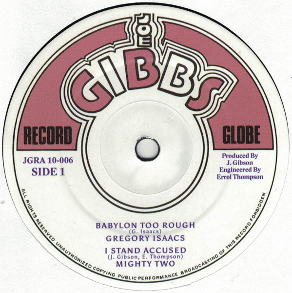 Gregory Isaacs / Junior Byles : Babylon Too Rough / Heart And Soul (10", RE)
