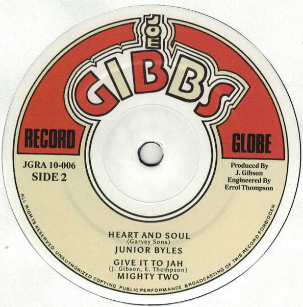 Gregory Isaacs / Junior Byles : Babylon Too Rough / Heart And Soul (10", RE)