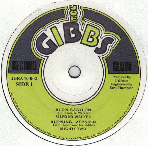 Sylford Walker : Burn Babylon / Jah Golden Pen (10", RP)