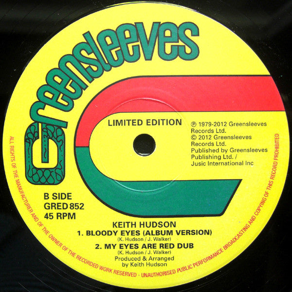 Keith Hudson : Bloody Eyes (12", RSD, Ltd, RE)